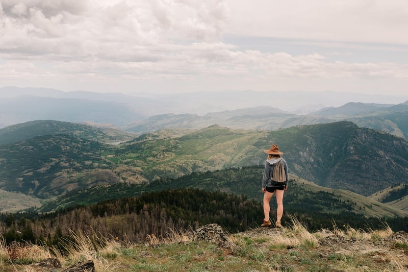 Hiker on a mountain top
